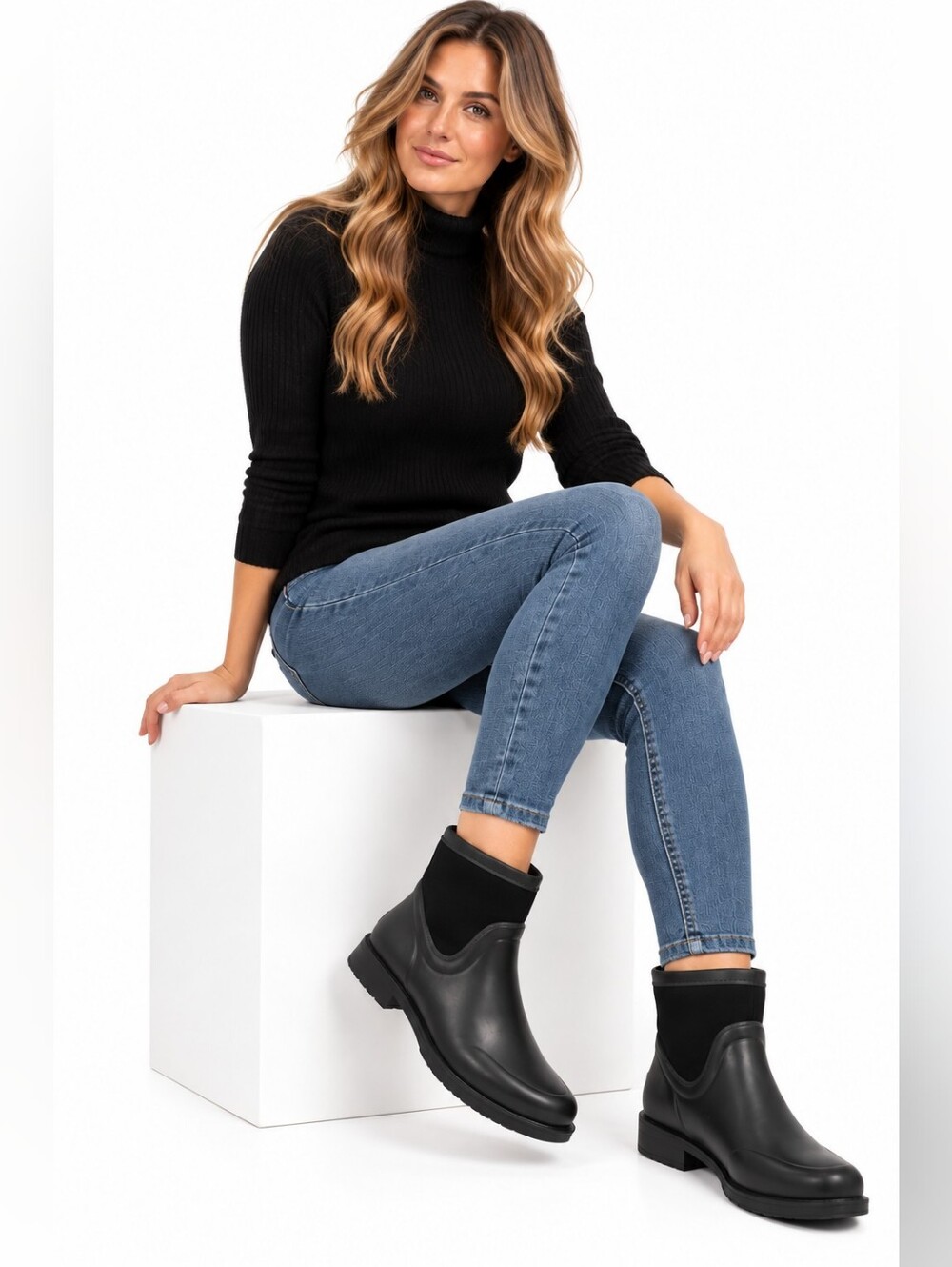 UGG Black Waterproof Ankle Rain Boots Women’s Size 8